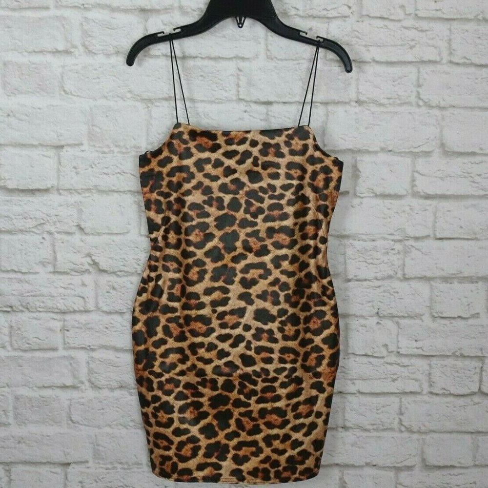NWT Topshop Mini Dress Bodycon Leopard Print Sexy Form-Fitting 4P